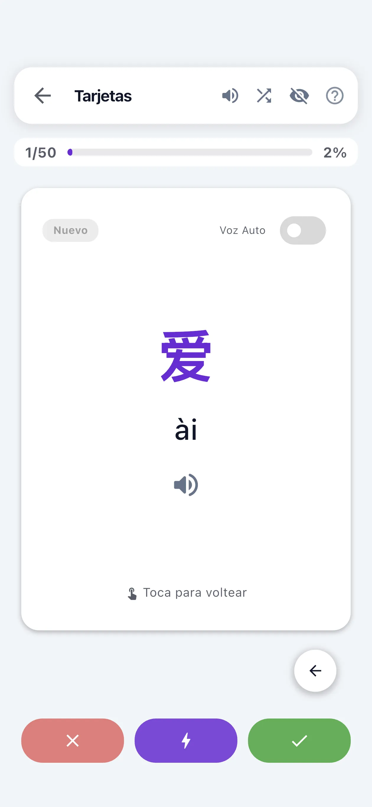 Un sistema de flashcards real, no un mazo que tengas que importar
